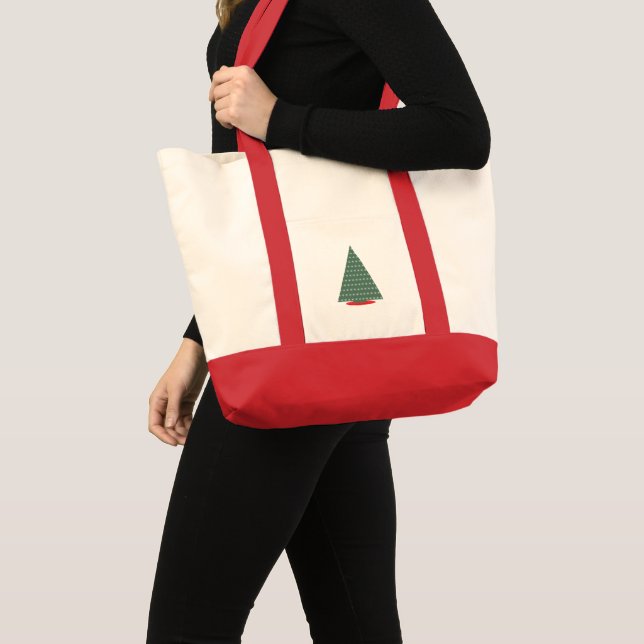 Bolsa Totebolsa Simple Árbol de Navidad Rojo Verde (Anverso (producto))