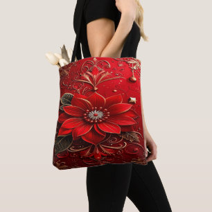 Bolsa Totem de Fiesta de Flor Roja
