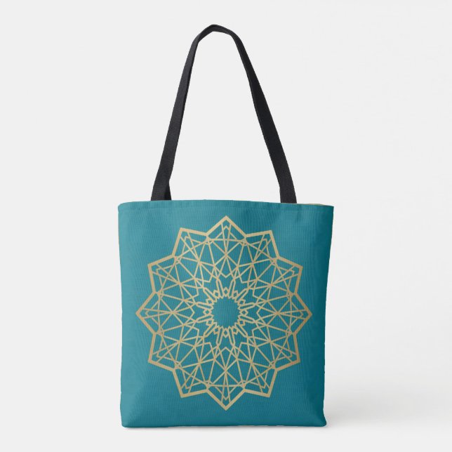 Bolsa Totem Geometría Sagrada Turquesa (Reverso)