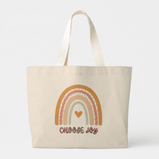 Bolsa Totem Gigante Boho Arcoíris “Elige Alegría”