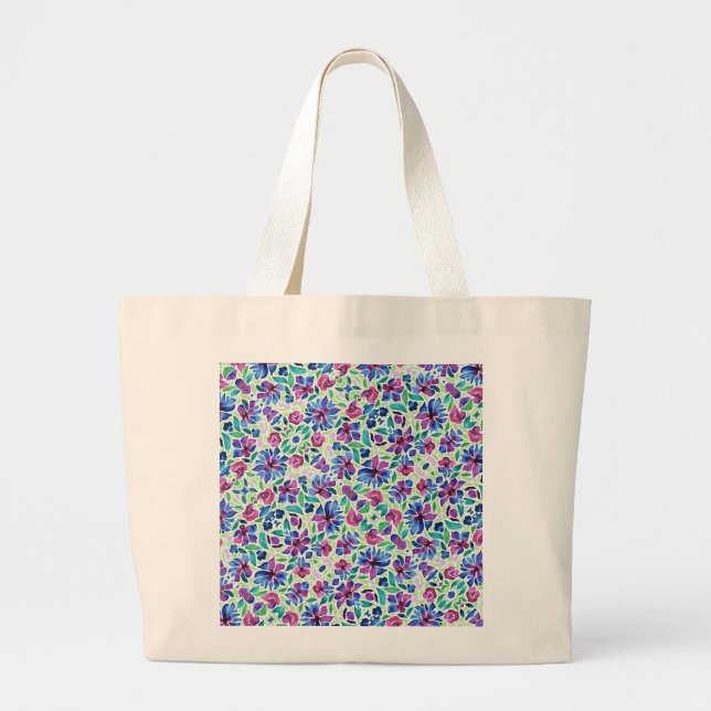 Bolsa Totera con Patrón Floral Abstracto (Frente)
