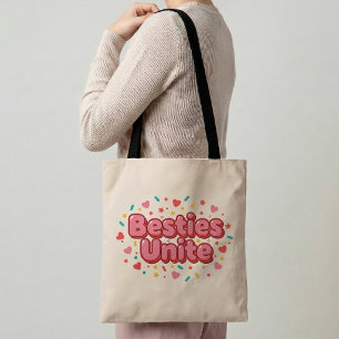 Bolsa Totera de Amistad "Besties Unite" Regalo par