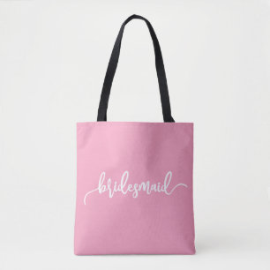 Bolsa Totera Elegante Caligrafía para Boda de Dama