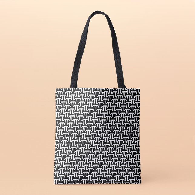 Bolsa Totera Estampada con el Número Pi Chic Geek  (Smart & Stylish: Number Pi Print Geek Chic Tote Bag 🧮)