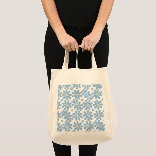 Bolsa Totera - Estampado Floral Azul (Anverso (producto))