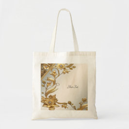 Bolsa Totera Floral de Hojas Onduladas Doradas