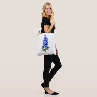 Bolsa Totera Floral Personalizada de Delfinio Azul