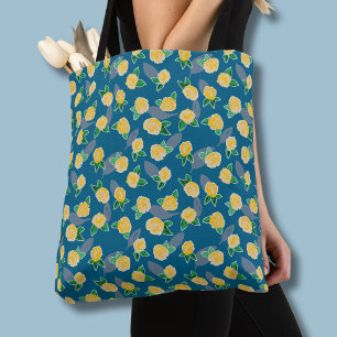 Bolsa Totera Floral Rosa Amarilla Botánica