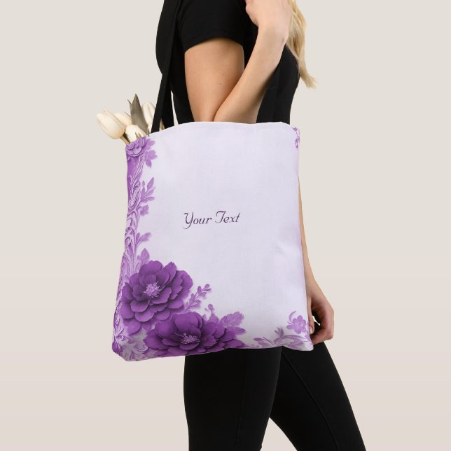 Bolsa Totera Flores Purpúreas Florecen (Detalle)