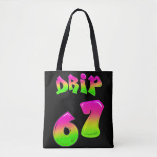 Bolsa Totera Negra Neon Slime DRIP 67 Meme Viral