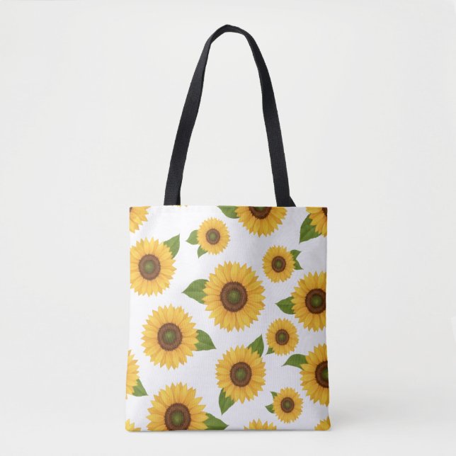 Bolsa Totte con Patrón Floral de Girasol (Anverso)