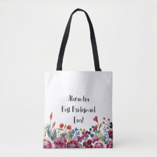 Bolsa Totte de Flor Personalizada Mejor Dama de Ho