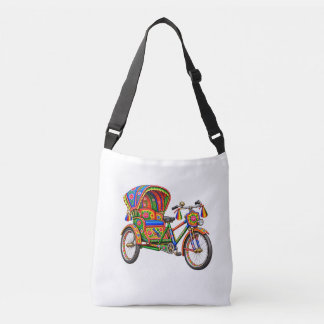 Bolsa transversal colorida arte de rickshaw bengal