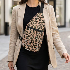 Bolsa transversal con estampado de leopardo brilla