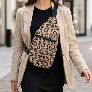 Bolsa transversal con estampado de leopardo brilla