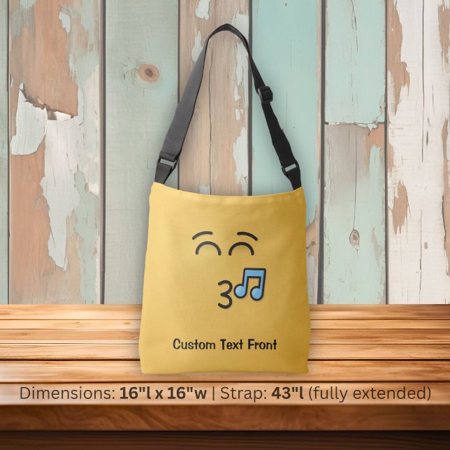 Bolsa transversal de cara silbando con ojos sonrie (Subido por el creador)