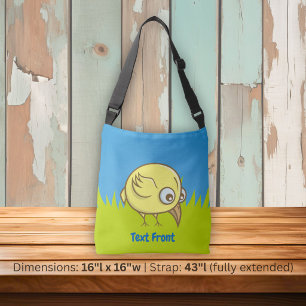 Bolsa transversal de pájaro amarillo de dibujos an