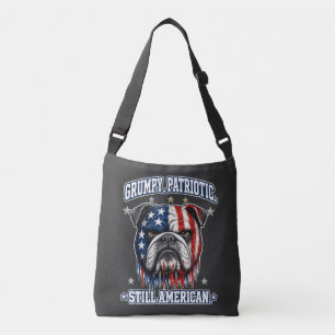 Bolsa transversal gruñón patriótica de Bulldog del