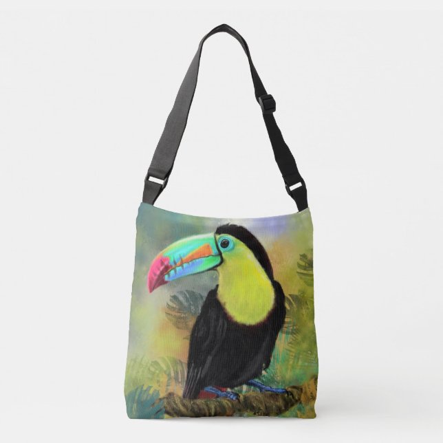 Bolsa transversal o tote de pájaro tucán toco trop (Anverso)