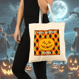 Bolsa Trick-or-Tret de Halloween Argyle con calaba