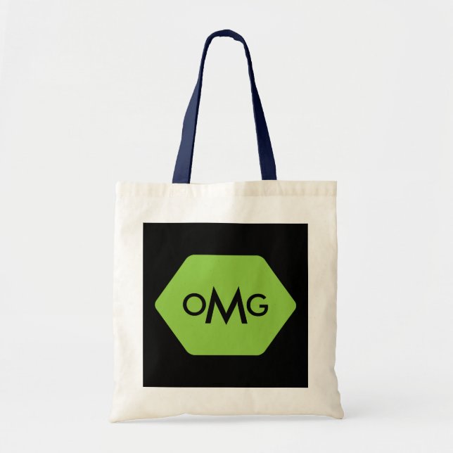 Bolsa verde azul monogramo personalizada de 3 letr (Frente)