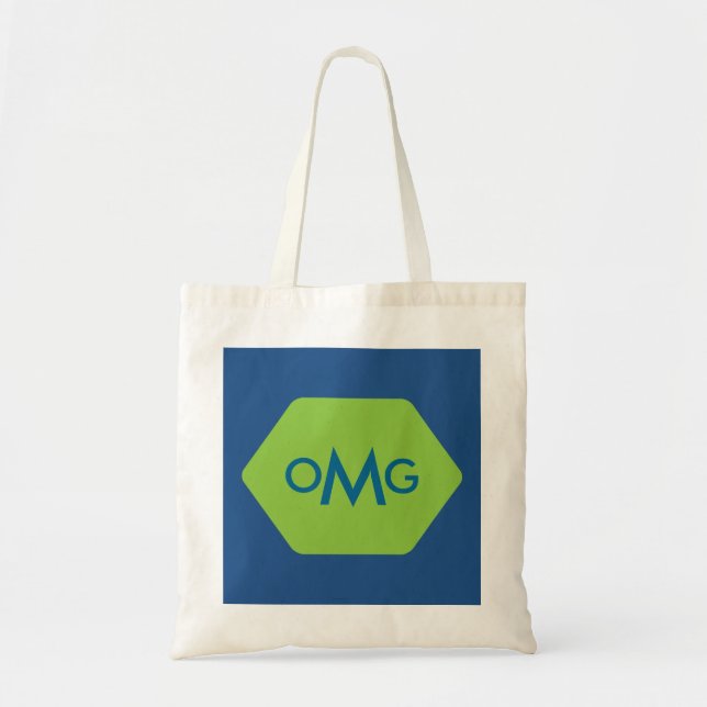 Bolsa verde azul monogramo personalizada de 3 letr (Frente)