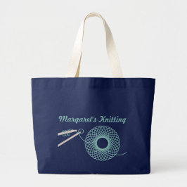 Bolsa verde azulada oscura de punto con nombre