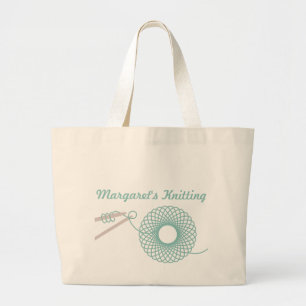 Bolsa verde azulada oscura de punto con nombre