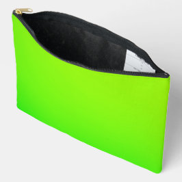 Bolsa verde brillante con cremallera negra
