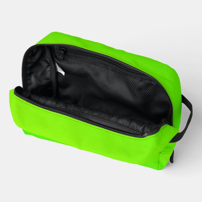 Bolsa verde brillante con cremallera negra (Abierto)
