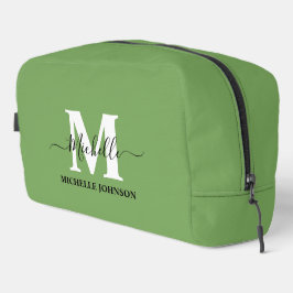 Bolsa verde de inodoros con monograma