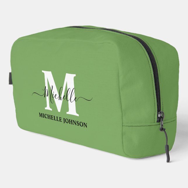 Bolsa verde de inodoros con monograma (Esquina derecha)