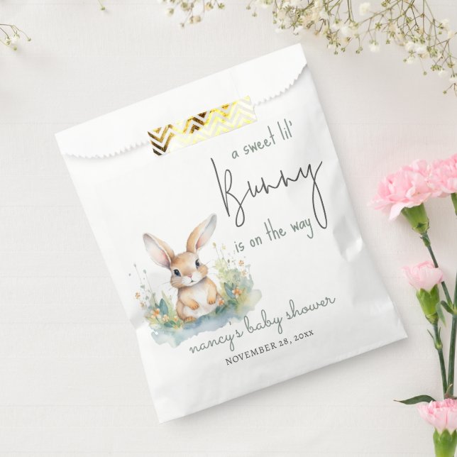 Bolsas Baby Shower Favor de Bunny Watercolor (Sellado)