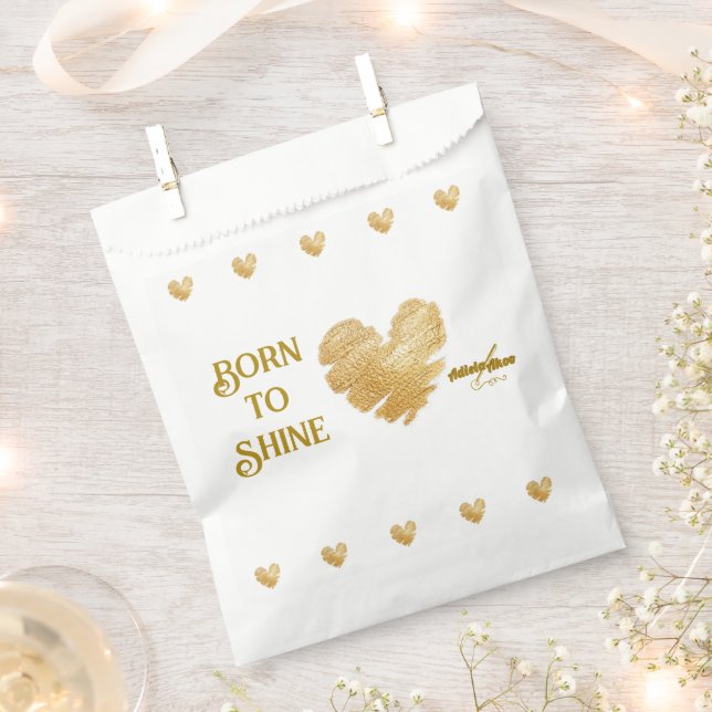 Bolsas Blancas Nacidas para Brillar Favor (Cortado)