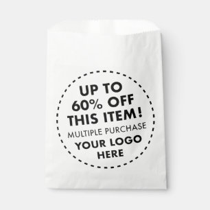 Bolsas Blancas Personalizadas de Favor 60% DE DESC