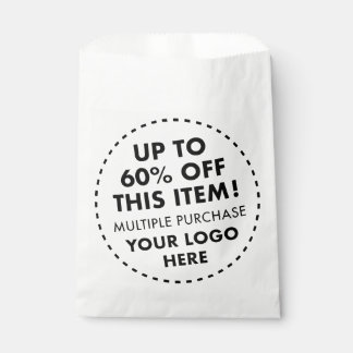 Bolsas Blancas Personalizadas de Favor 60% DE DESC