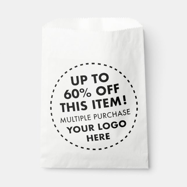 Bolsas Blancas Personalizadas de Favor 60% DE DESC (Anverso)
