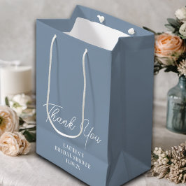 Bolsas de agradecimiento minimalistas azul polvori