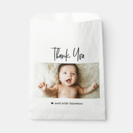 Bolsas de agradecimiento modernas con foto de bebé