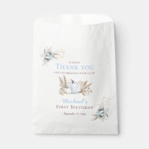 Bolsas de agradecimiento para cumpleaños Boho Blue