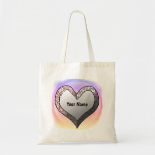 Bolsas de algodón personalizado del corazón de bis