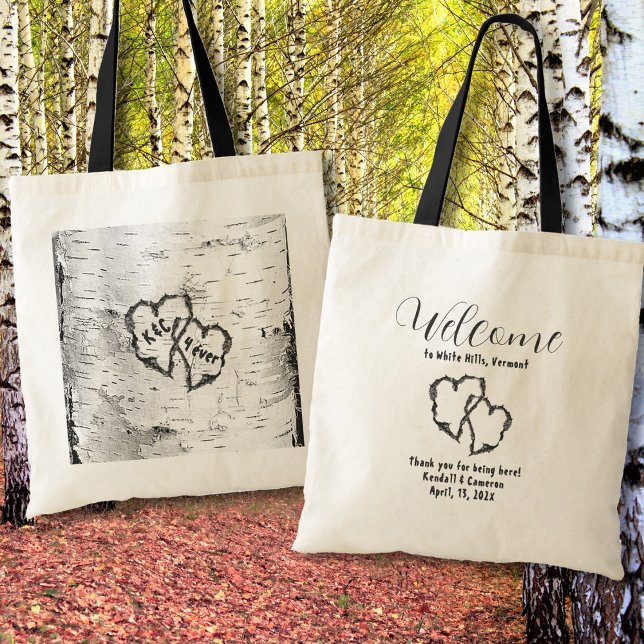Bolsas de bienvenida Boda de corazones tallados en (Subido por el creador)