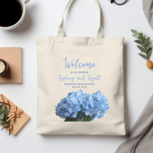 Bolsas de Bienvenida Bodas Hortensias Azules Flora