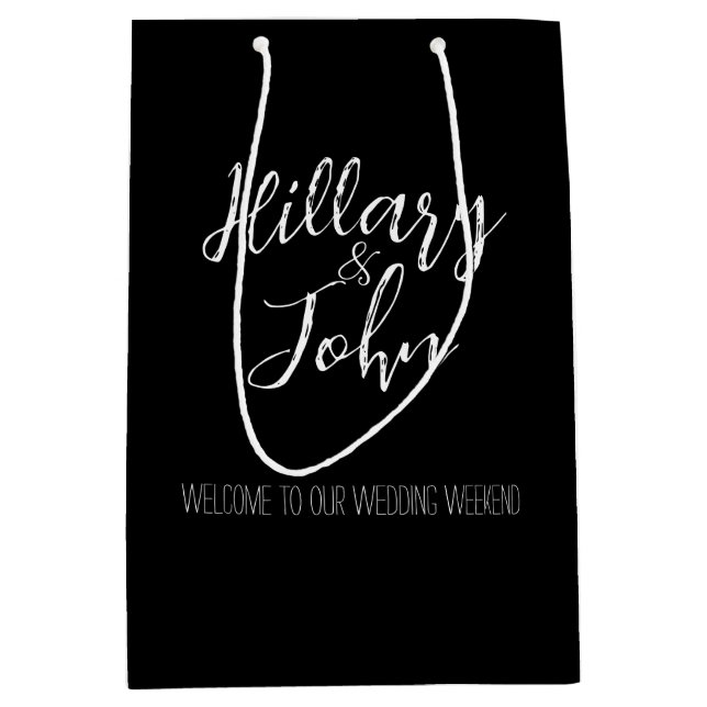 Bolsas de bienvenida del Boda de nombres de pareja (Anverso)