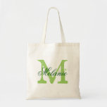 Bolsas de boda de monograma verde personalizable<br><div class="desc">Boda de monograma verde de manzana personalizado para el equipo de la novia. Elegante diseño de logotipo de nombre con letra monogramada tipografía de caligrafía de escritura inicial y elegante. Una idea de regalo vintage para la novia y el séquito para novias. Haz una para damas de honor, criada de...</div>