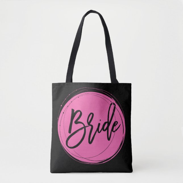 Bolsas De Boda De Novias Negras Y Rosa (Anverso)