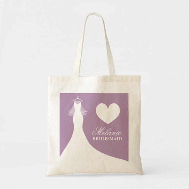 Bolsas de boda morado de lavanda para damas de hon (Frente)