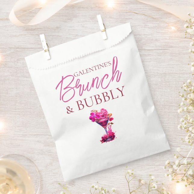 Bolsas de Brunch y Bubbly Favor de Galentine (Cortado)