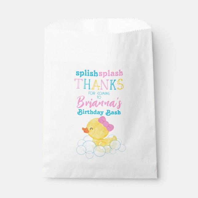 Bolsas de chica Watercolor Rubber Duck Birthday Fa (Anverso)