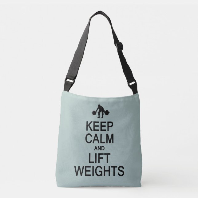 Bolsas de color personalizadas Keep Calm & Lift We (Anverso)